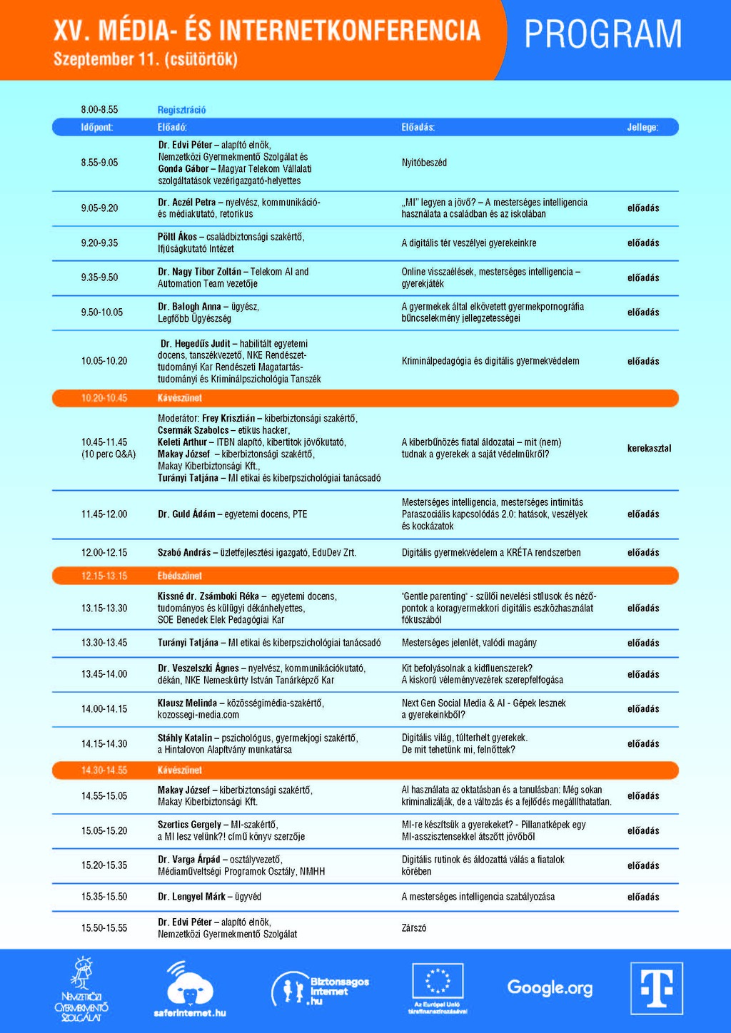 médiakonferencia program csütörtök